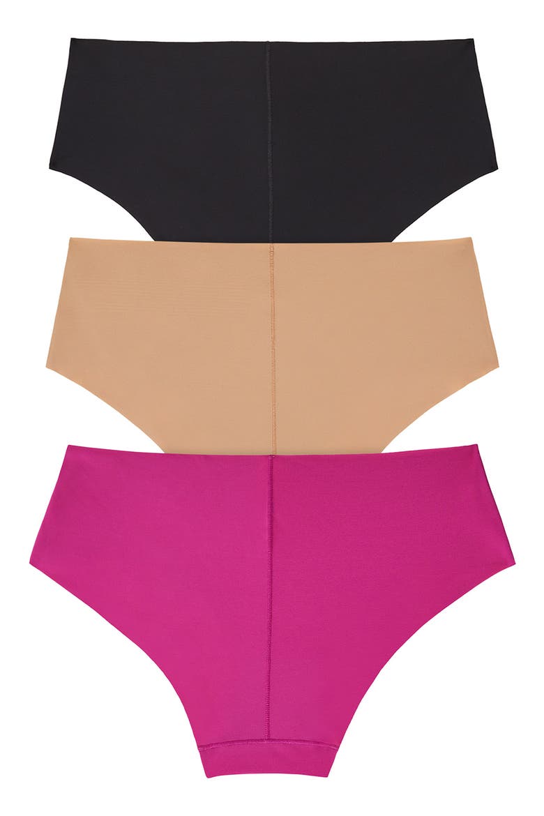 Litewear Cut Anywear 3-Pack Hipster Panties, Alternate, color, BKGLWFUSHA