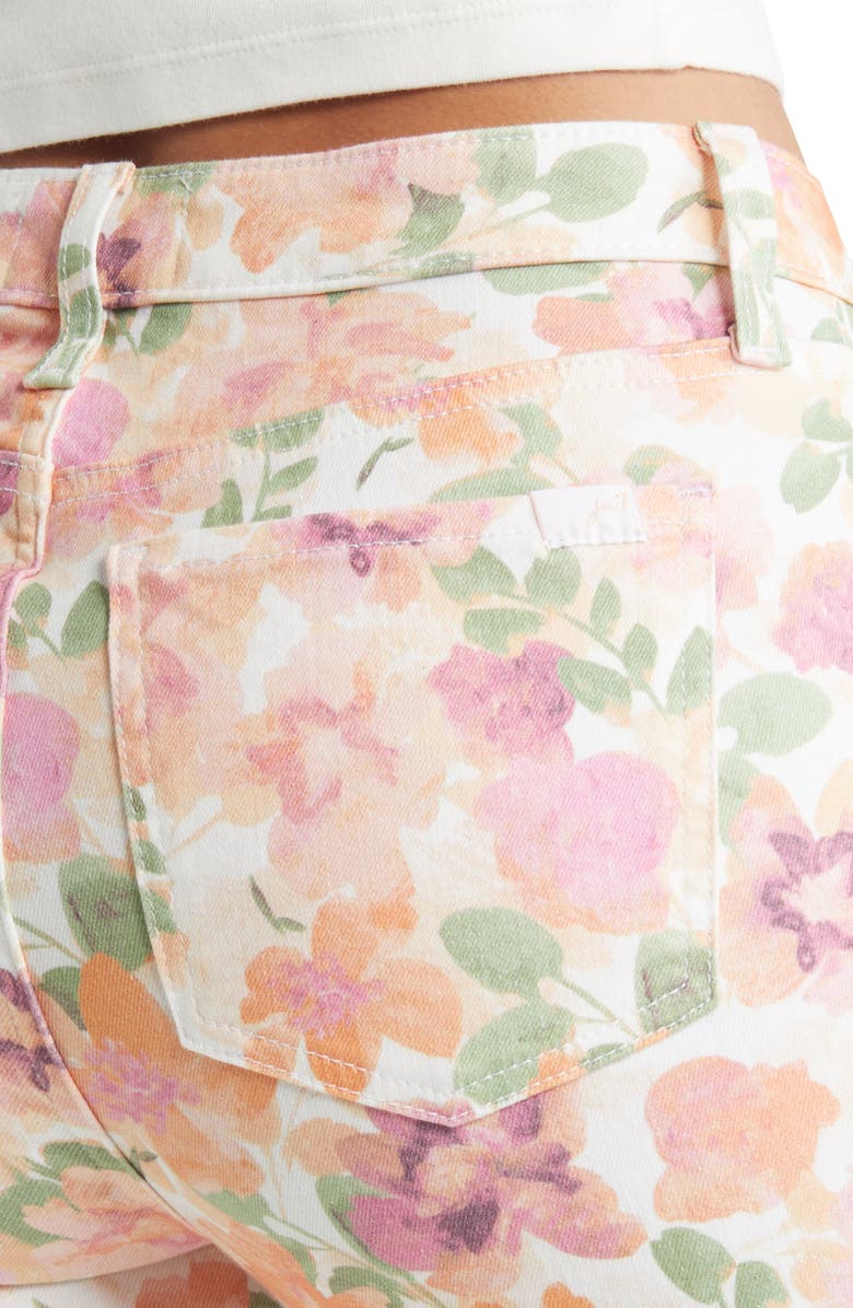 JEN7 by 7 For All Mankind Floral Print Mid Rise Ankle Skinny Jeans, Alternate, color, 