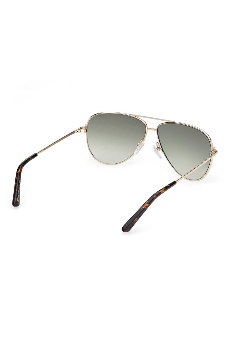 60mm Pilot Sunglasses, Alternate, color, GOLD/ DARK HAVANA / GRAD GREEN