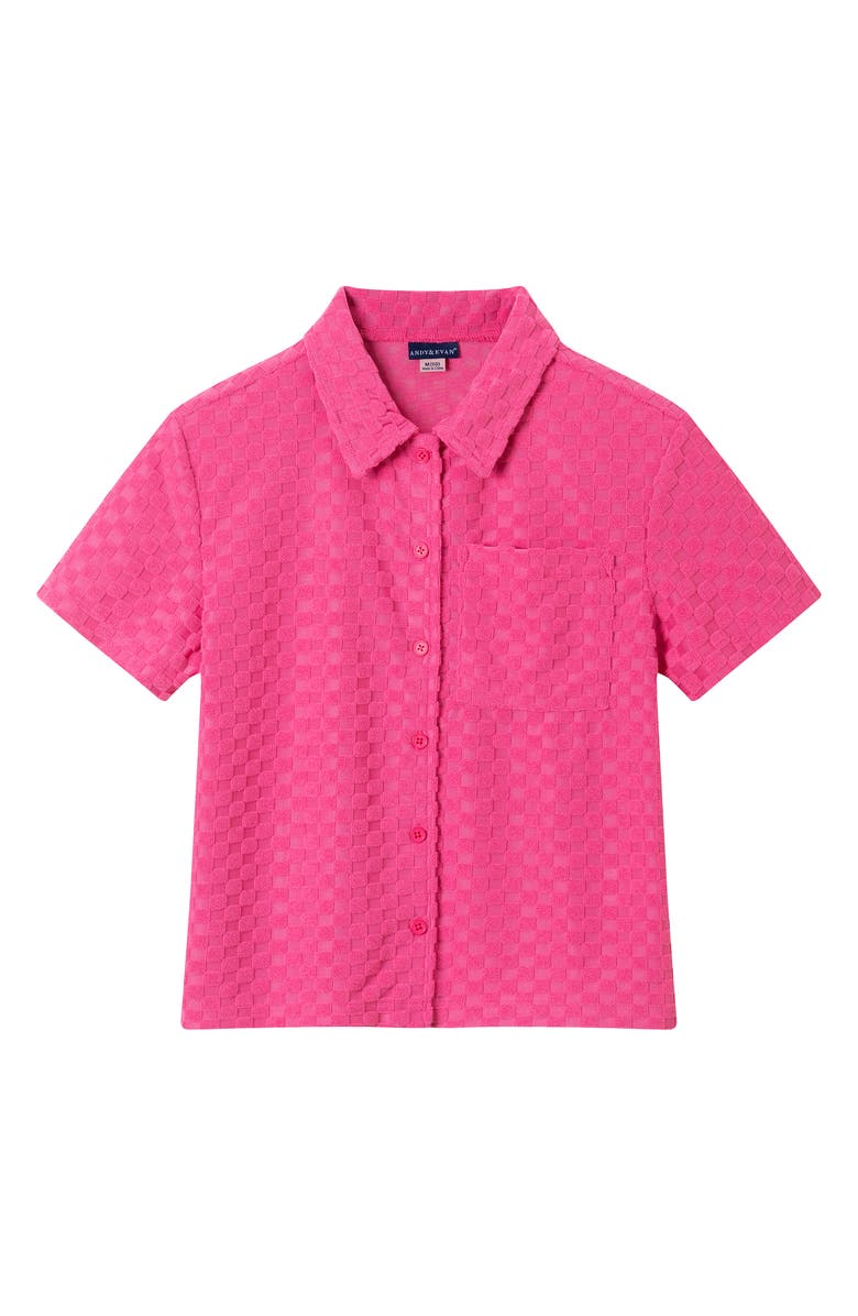 Andy & Evan Kids' Terry Button-Up Shirt & Shorts Set, Alternate, color,