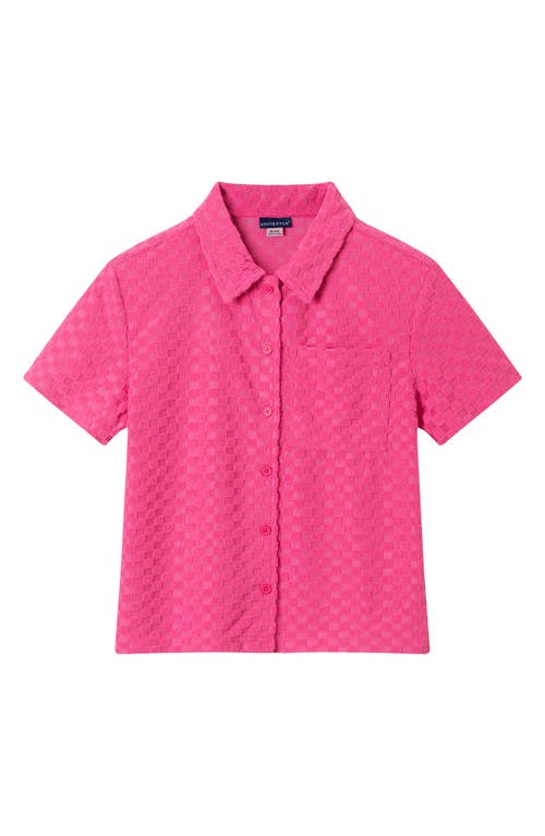 ANDY & EVAN ANDY & EVAN KIDS' TERRY BUTTON-UP SHIRT & SHORTS SET 