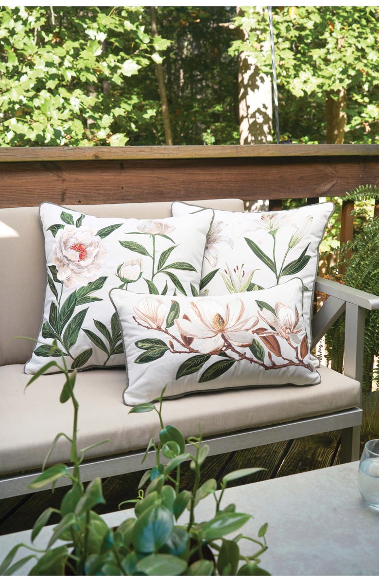 RightSide Designs Magnolia Lumbar Pillow, Alternate, color, Green