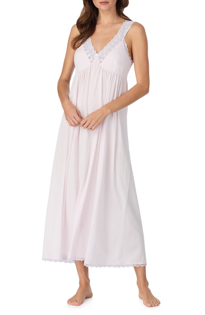 Eileen West Lace Trim Ballet Cotton Blend Nightgown, Alternate, color,