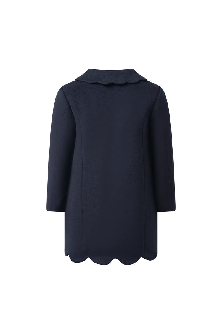 Scalloped Dress Coat, Alternate, color, Navy