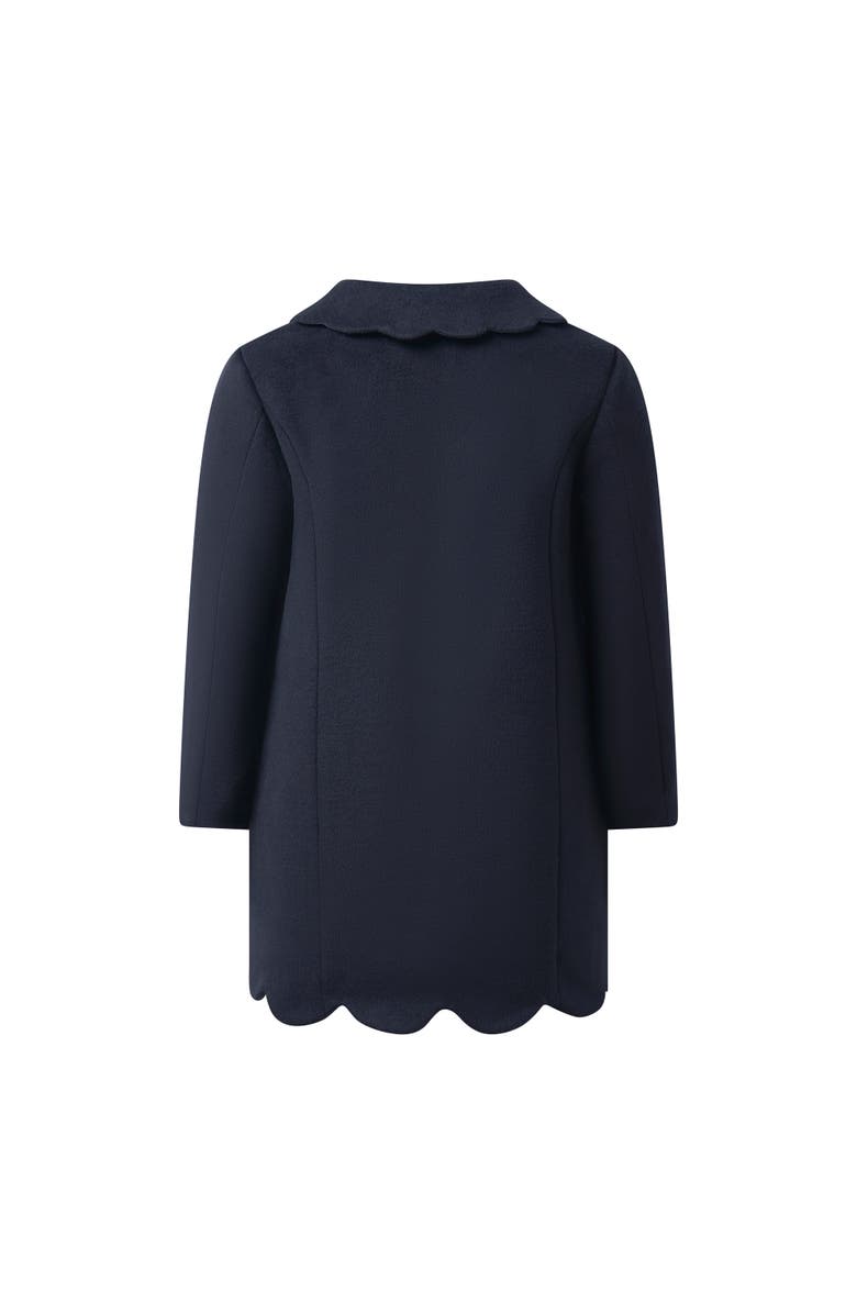 Rachel Riley Scalloped Dress Coat, Alternate, color, Navy