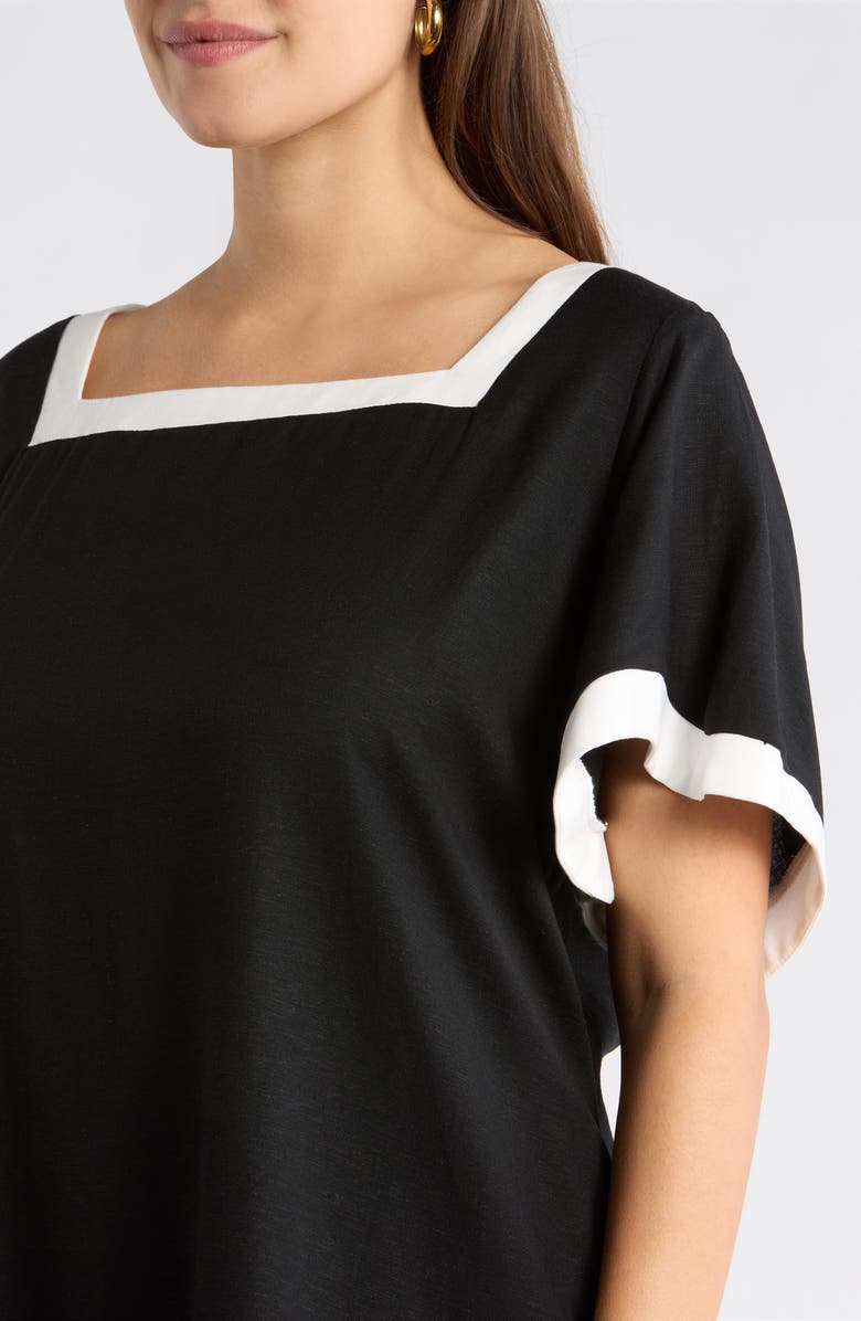 SUGARLIPS Gizelle Scallop Shift Minidress, Alternate, color, Black