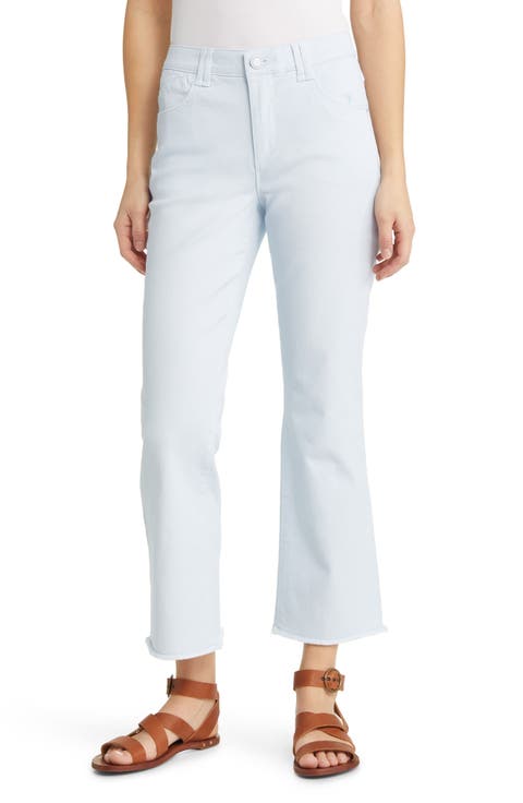 Tatum 'Ab'Solution Frayed High Waist Ankle Flare Jeans (Regular & Petite)