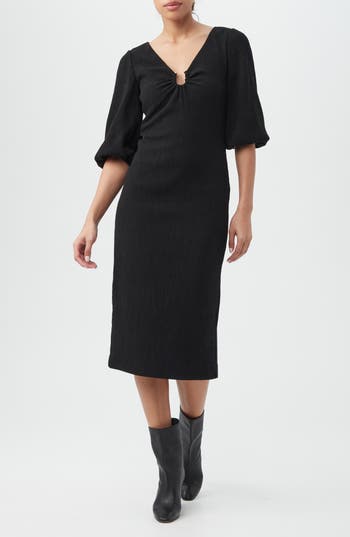 Trina Turk Madeline Textured Midi Dress In Black