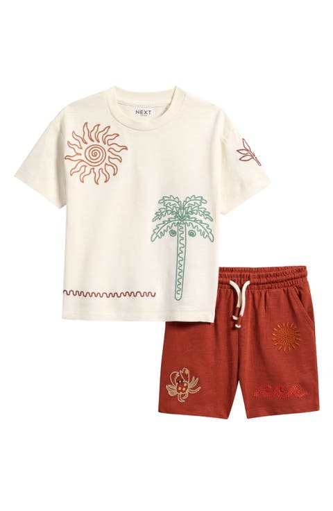 Kids' Embroidered Cotton T-Shirt & Shorts Set (Baby & Toddler)
