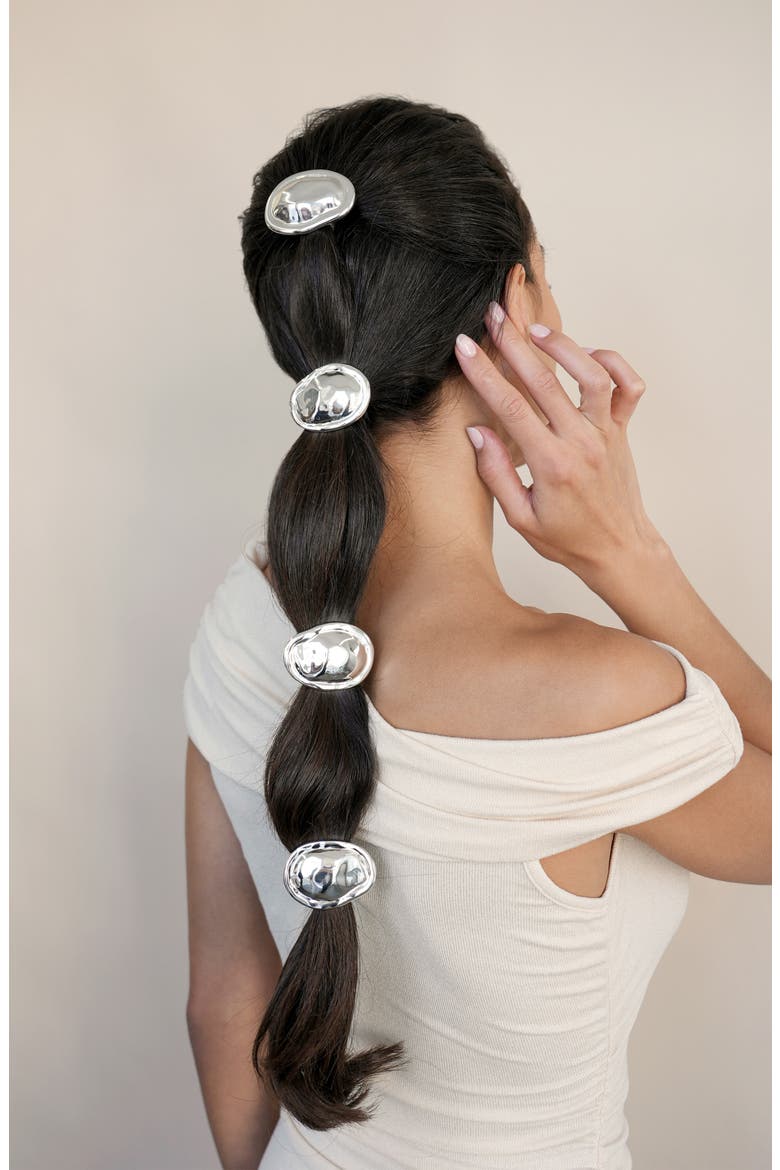 Noble Nugget Ponytail Holder, Alternate, color, SILVER