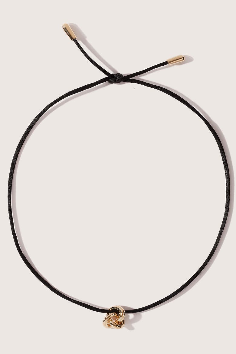 14kt Gold Vermeil Cord Knot Necklace, Main, color, Yellow Toned Gold