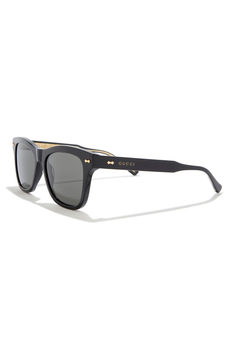 53mm Round Sunglasses, Alternate, color, BLACK BLACK GREY