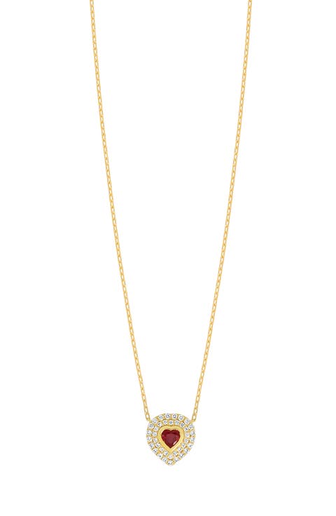 Ruby & Diamond Heart Pendant Necklace (Nordstrom Exclusive)