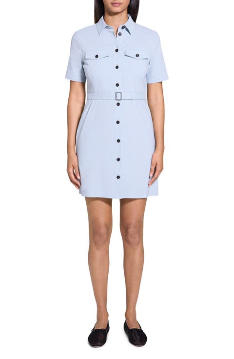 Short Sleeve Belted Shirtdress