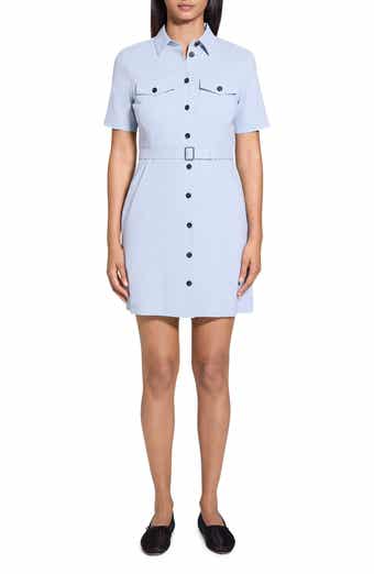 Theory Short Sleeve Belted Shirtdress
