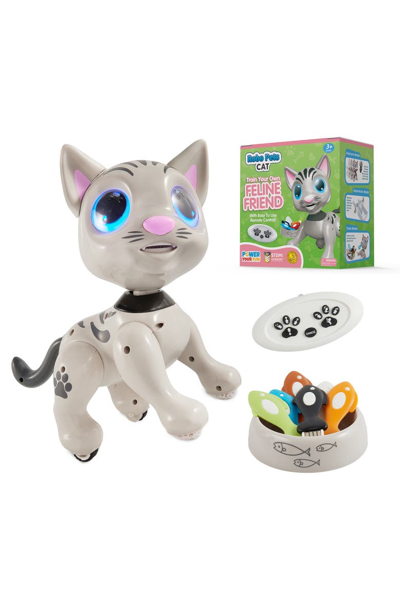 Power Your Fun Robo Pets Education Robot Cat Toy, Main, color, Grey
