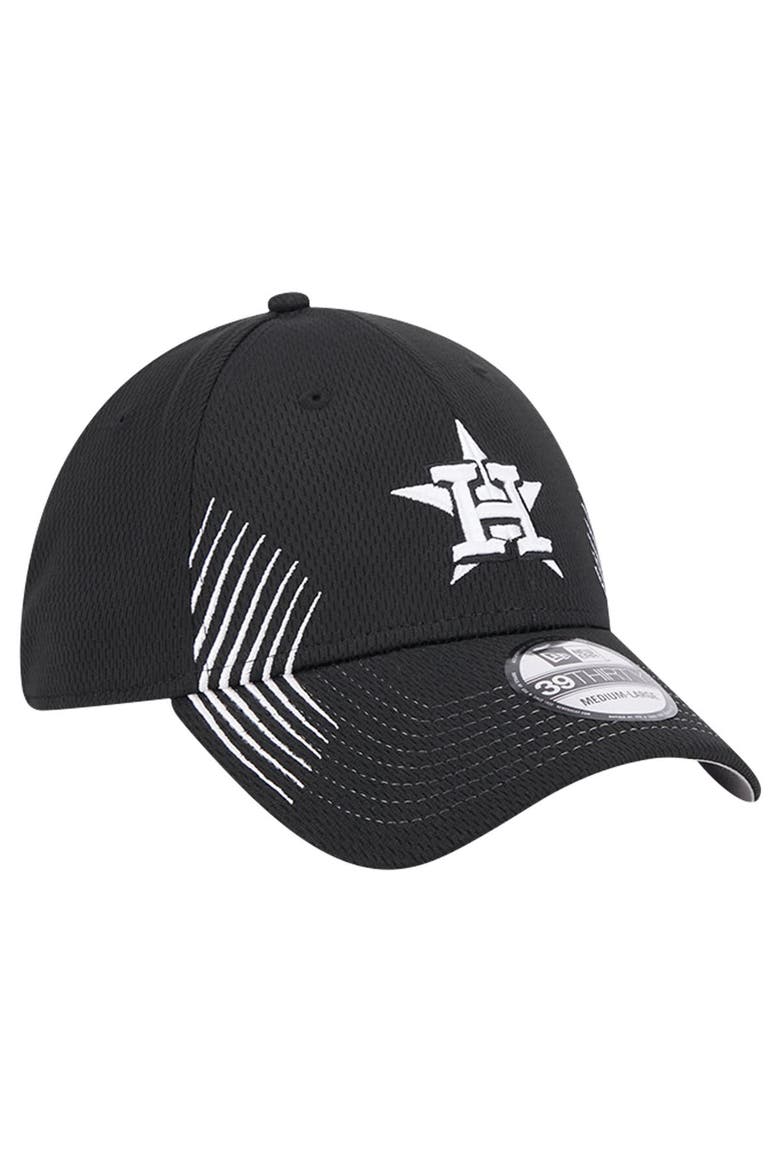Men's New Era Black Houston Astros Active Dash Mark 39THIRTY Flex Hat, Alternate, color, Black