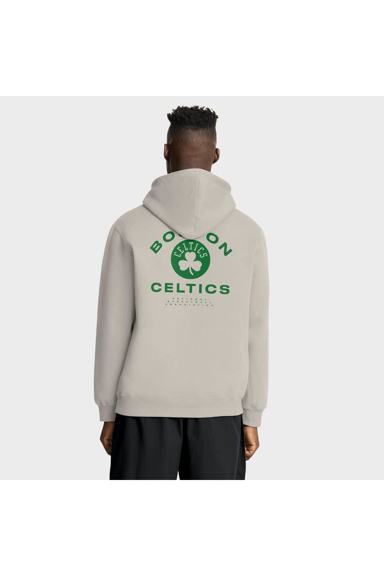 Men's Fanatics Off White Boston Celtics Crossover Collection Blocked Shot Premium Pullover Hoodie, Alternate, color, Cream