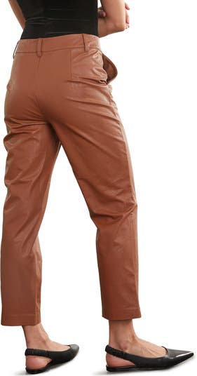 Tapered Faux Leather Crop Pants