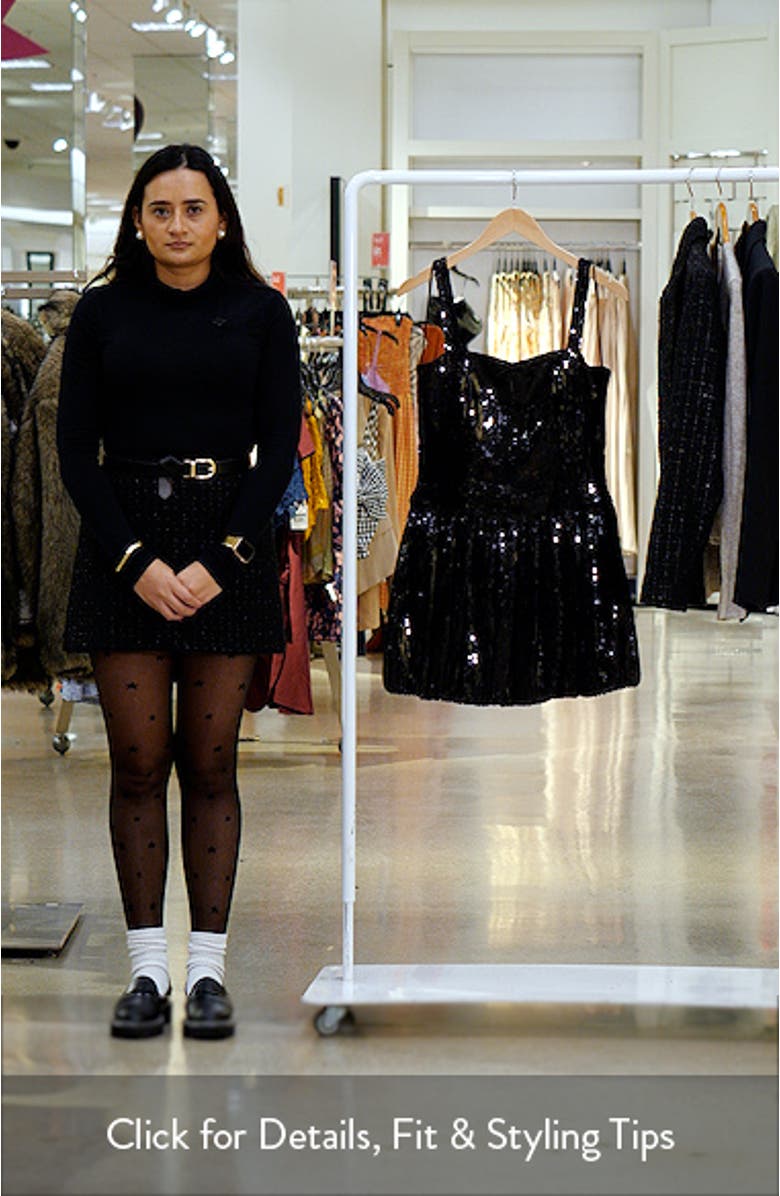 Bella Bubble Hem Sequin Cocktail Minidress, sales video thumbnail