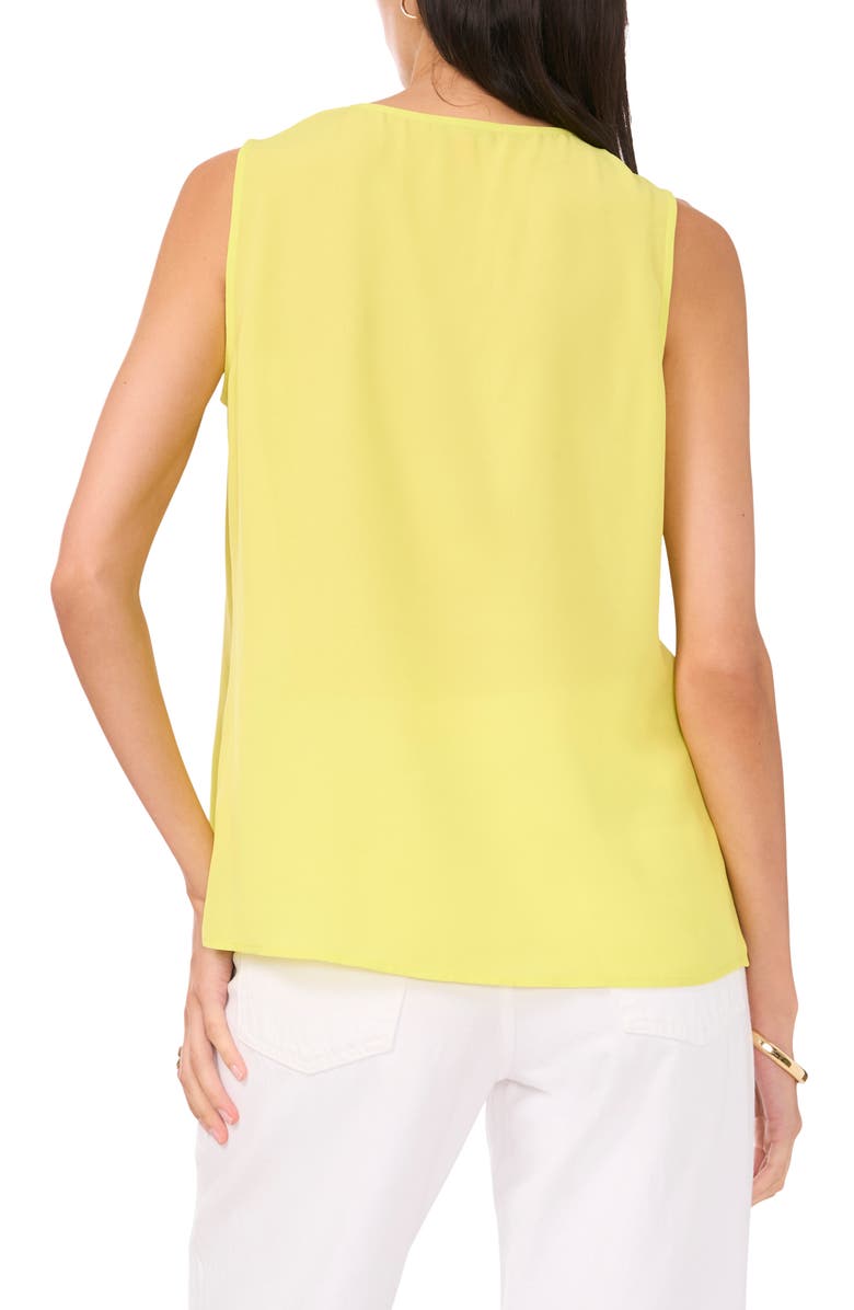 Vince Camuto Ruffle Neck Sleeveless Georgette Blouse, Alternate, color, Limoncello