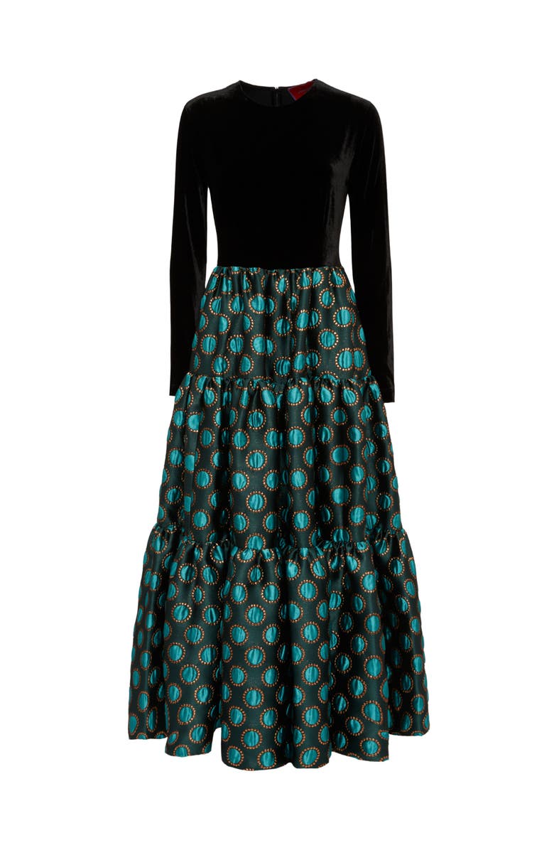 La DoubleJ Big Dress Jacquard Winter Sun Emerald, Alternate, color, Jacquard Winter Sun Emerald