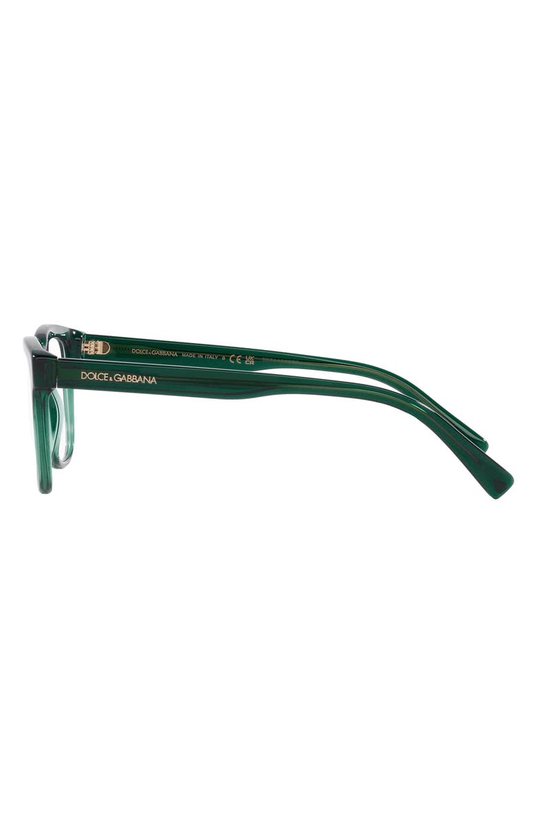 Dolce&Gabbana 49mm Rectangular Glasses, Alternate, color, Transparent Green