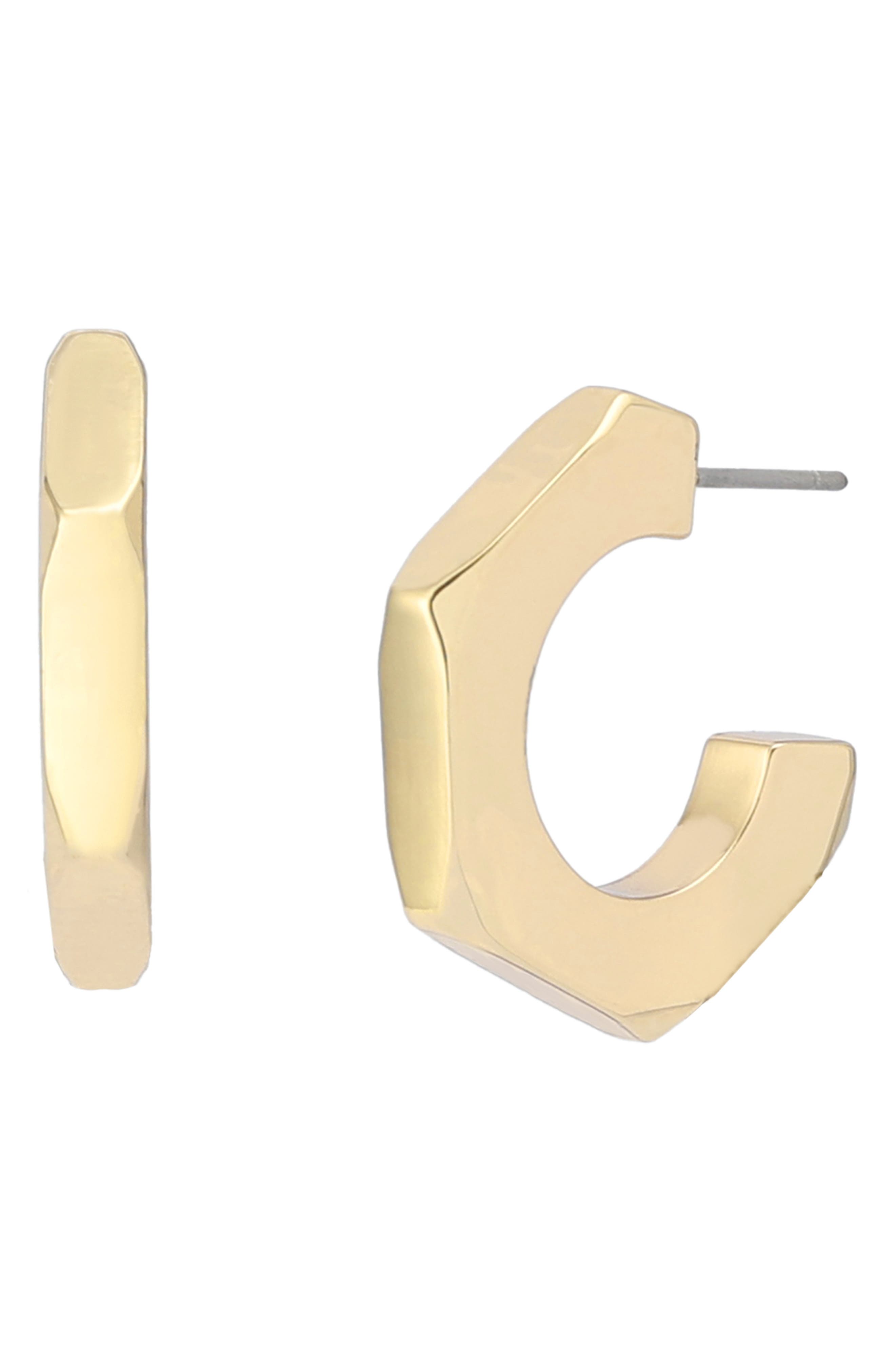 AllSaints Hex Hoop Earrings