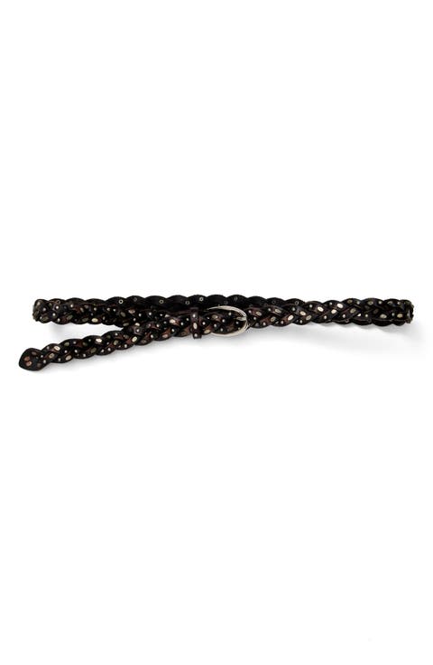 Sol Slim Studded Leather Belt