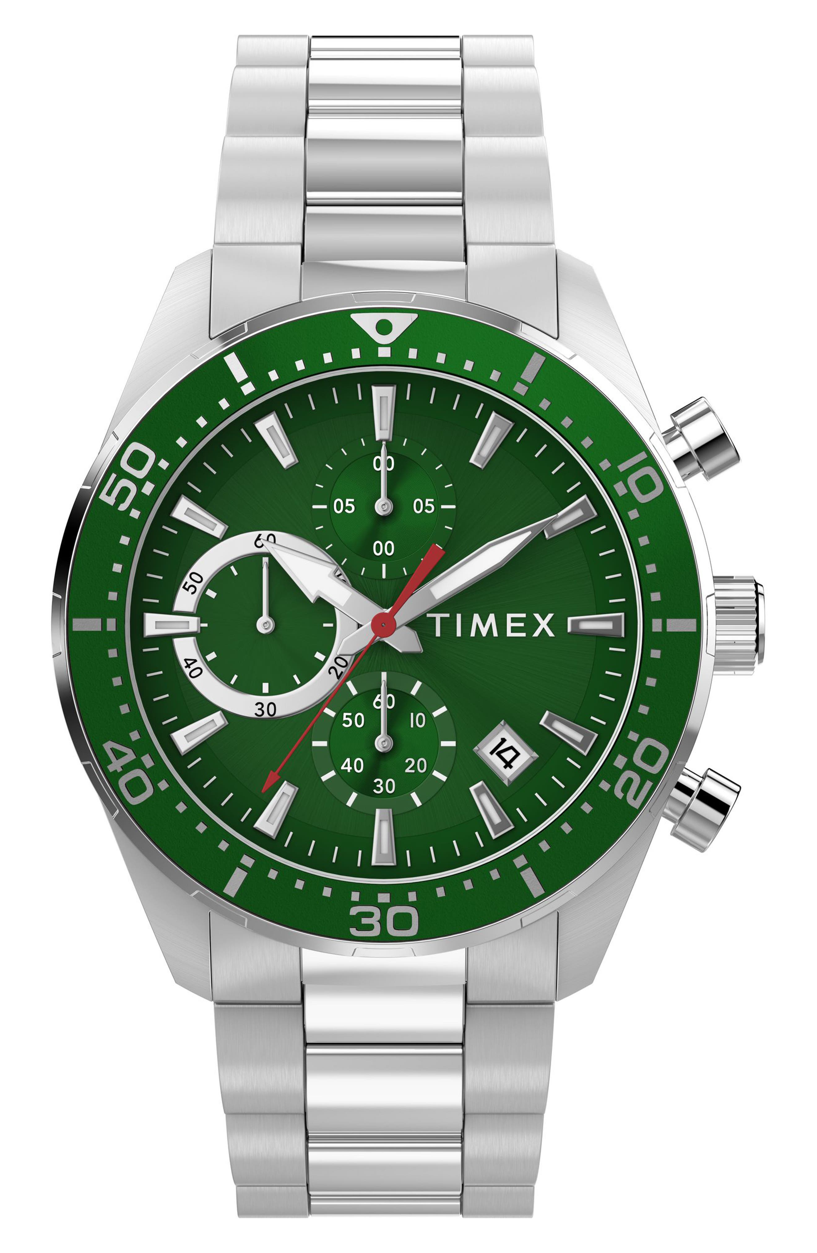 GREEN/ SILVER-TONE