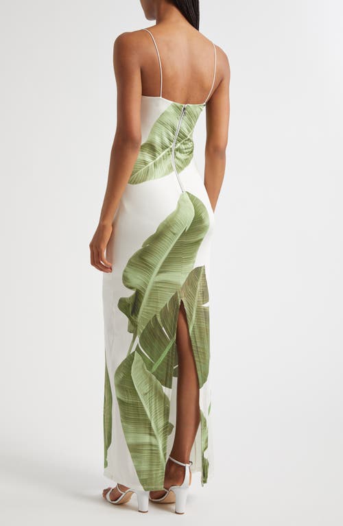 Alice And Olivia Alice + Olivia Fifi Palm Column Maxi Dress In White