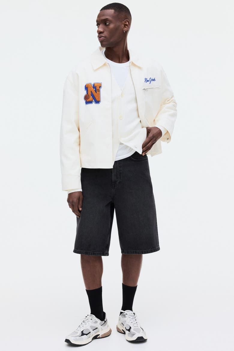 Baggy Denim Shorts, Alternate, color, Denim black