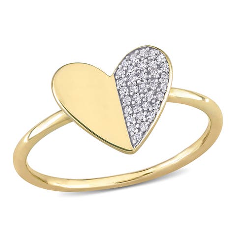 Diamond Heart Ring 10K Gold
