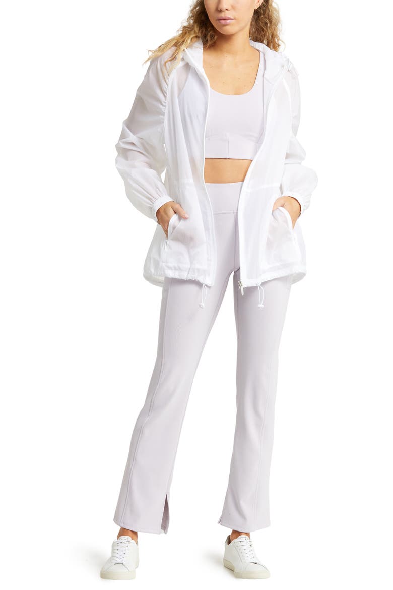 Sheer Water Resistant Packable Zip-Up Hooded Jacket, Alternate, color, WHITE