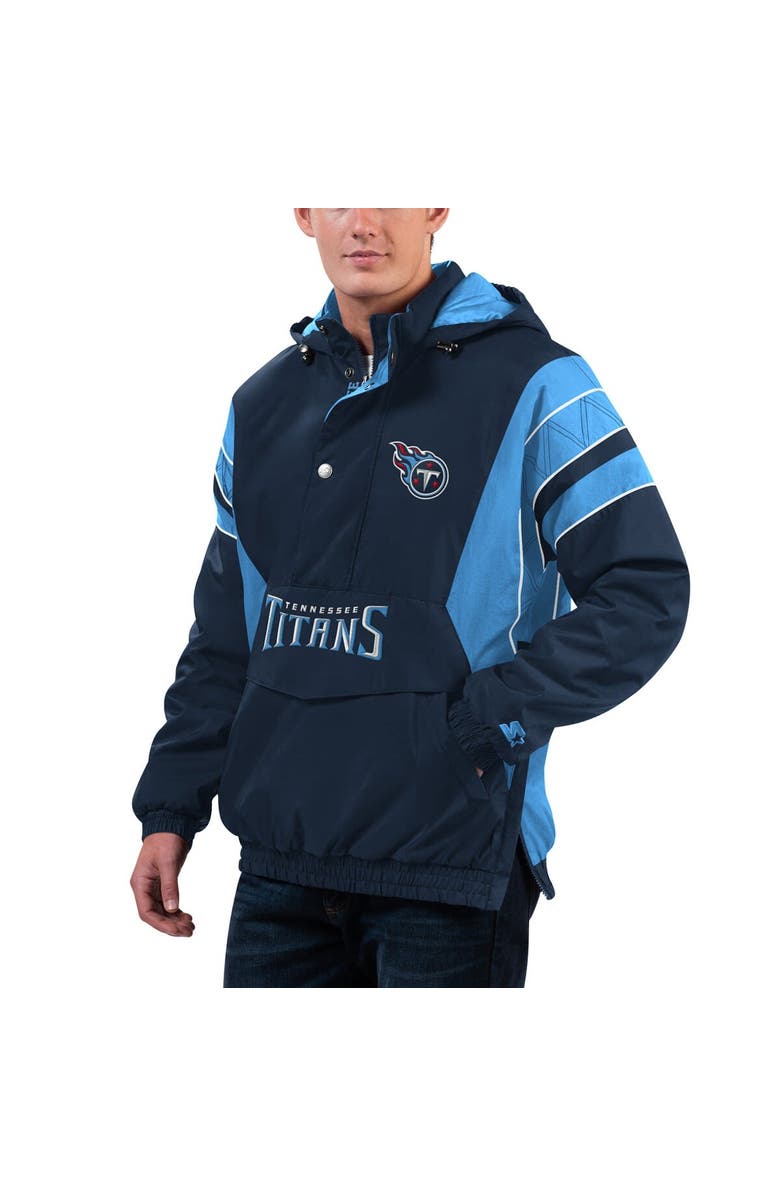 STARTER Men's Starter Navy/Blue Tennessee Titans Home Team Half-Zip Hoodie Jacket, Main, color, 
