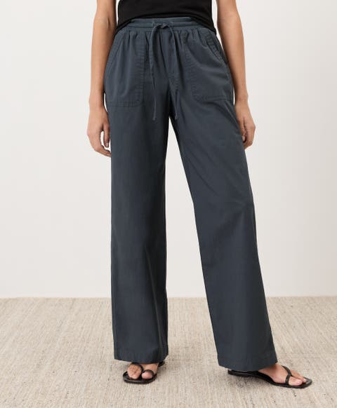 Organic Cotton Stretch Poplin Wide Leg Pant