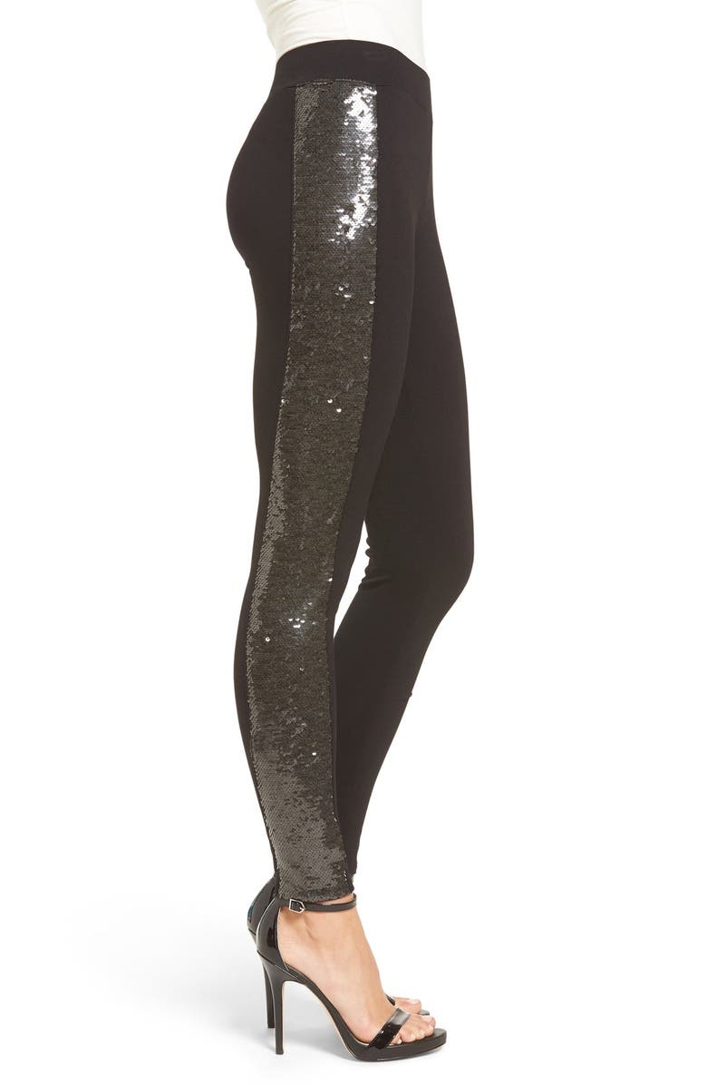 Nordstrom Sequin Sides Leggings, Alternate, color, 