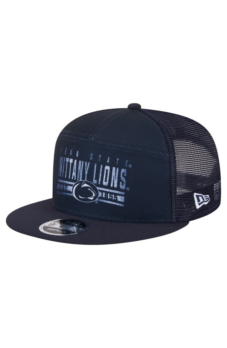 New Era Men's New Era Navy Penn State Nittany Lions Split Panel 9FIFTY Snapback Trucker Hat, Main, color, Navy