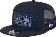 New Era Men's New Era Navy Penn State Nittany Lions Split Panel 9FIFTY Snapback Trucker Hat