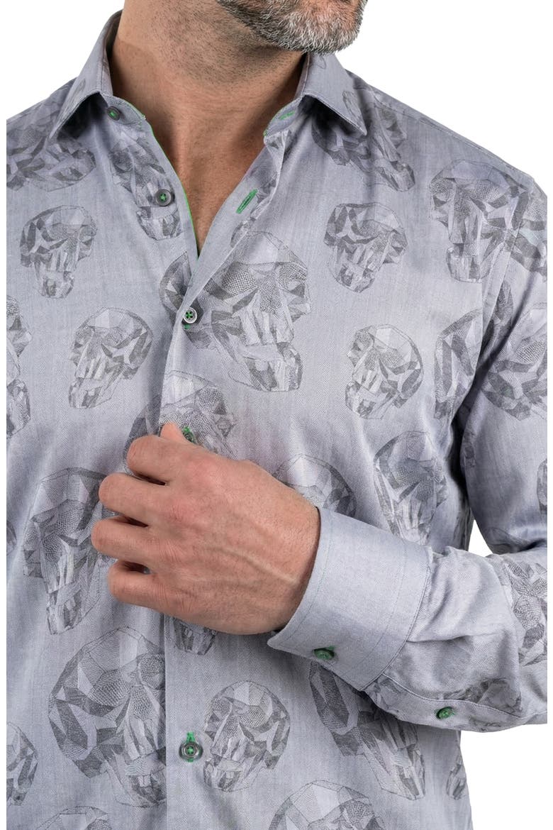Fibonacci Contemporary Fit Button-Up Shirt, Alternate, color, GREY