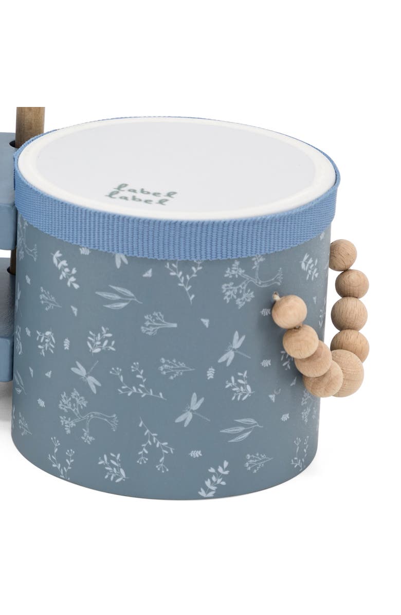 Label Label Wooden Bongos Blue, 2 Drum Sticks, Carry Handles, Ages 2+, Alternate, color, Multicolored