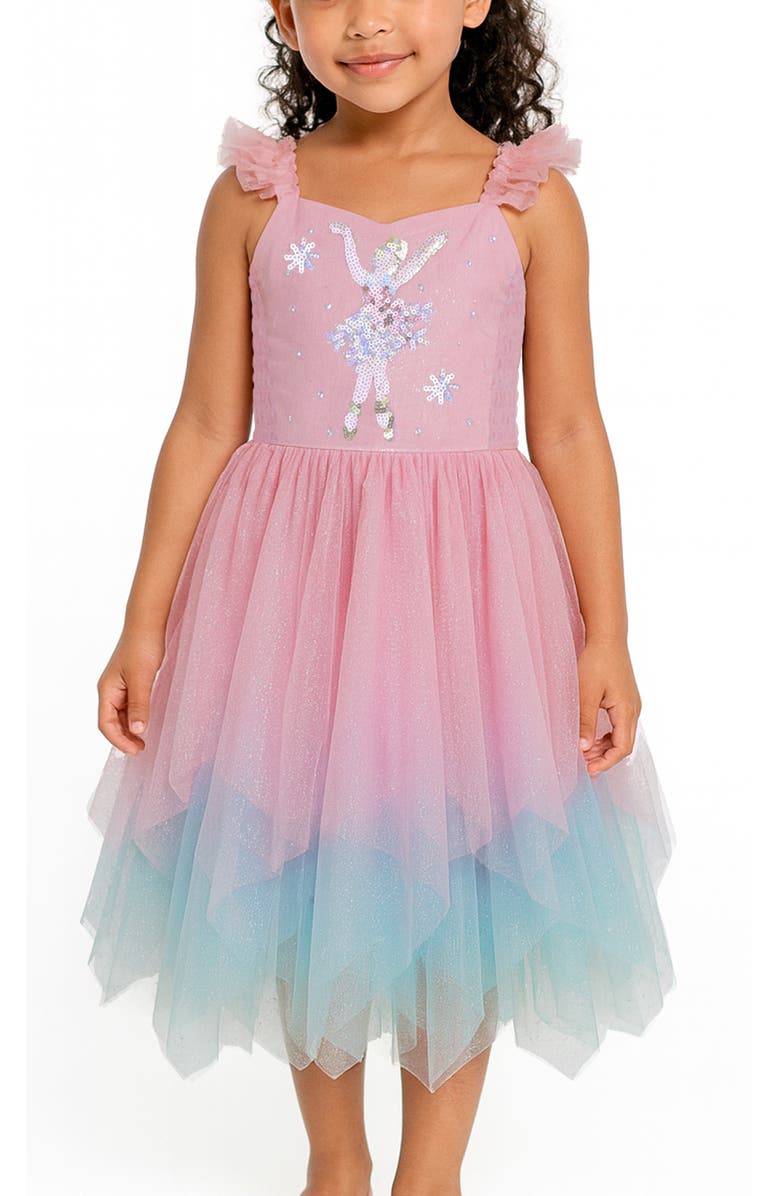 Zunie Kids' Ballerina Sequin Mesh Tutu Dress, Alternate, color, Pink Multi