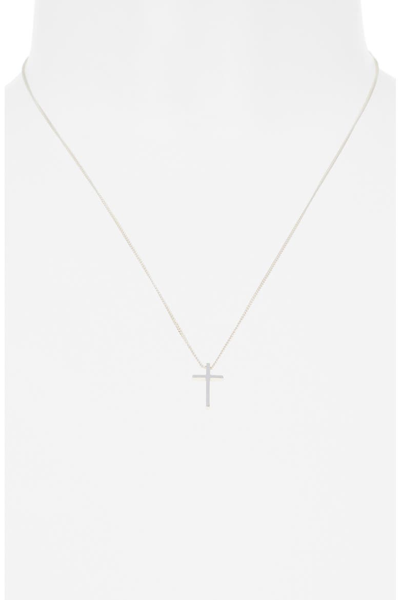Sterling Silver Cross Pendant Necklace, Alternate, color, SILVER