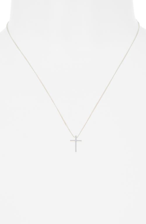 Argento Vivo Sterling Silver Sterling Silver Cross Pendant Necklace In Metallic
