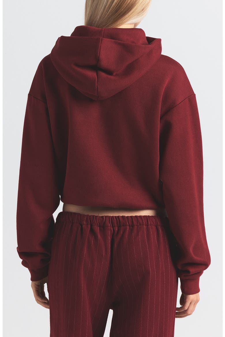 Cotton Fleece Blend Classic Hoodie, Alternate, color, MERLOT
