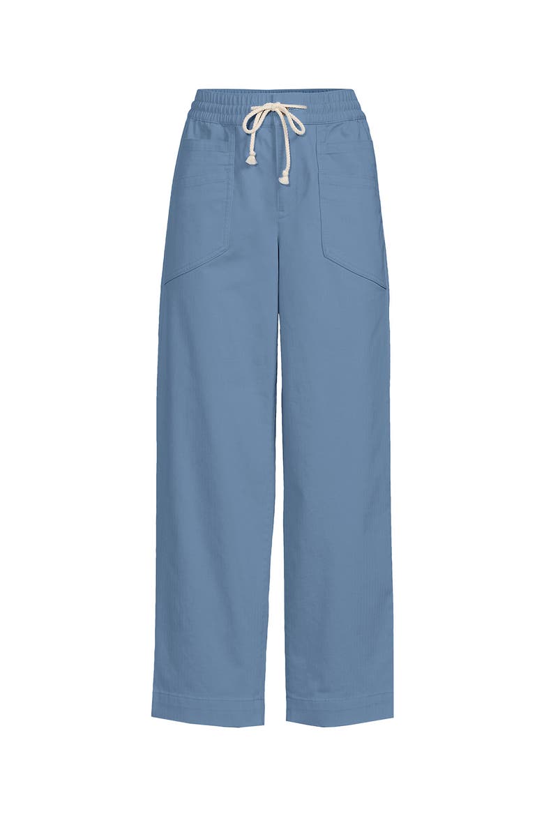 Herringbone Chino High Rise Relaxed Straight Drawstring Ankle Pants, Alternate, color, Pale Slate Blue