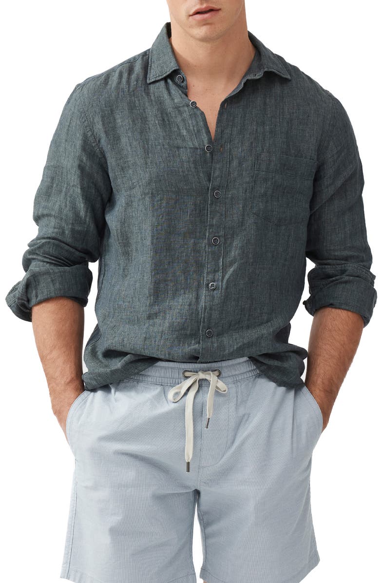 Rodd & Gunn Coromandel Button-Up Linen Shirt, Main, color, Ash