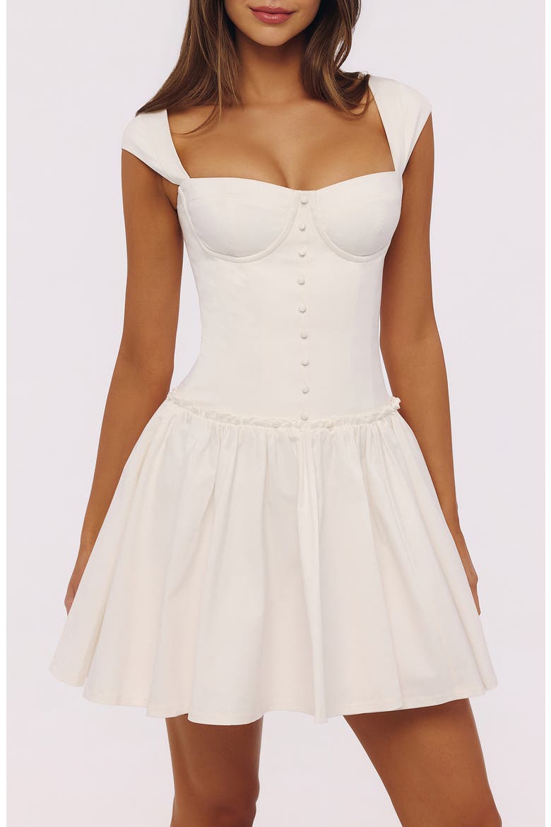 Kaia Cotton Minidress, Alternate, color, WHITE