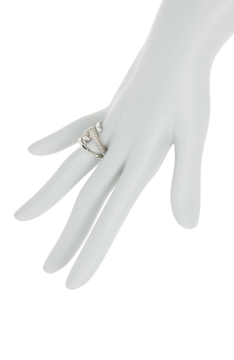 Covet Rhodium Plated Crystal Ring - Size 8, Alternate, color, 