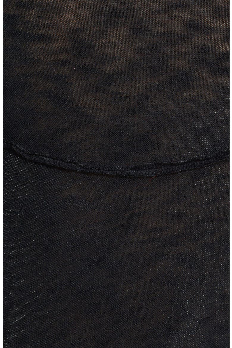 'Weekends' Lightweight Raw Edge Top, Alternate, color, BLACK